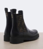Fendi Commando FF Zucca Leather Chelsea Boots – Black 4