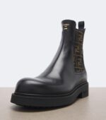 Fendi Commando FF Zucca Leather Chelsea Boots – Black 6