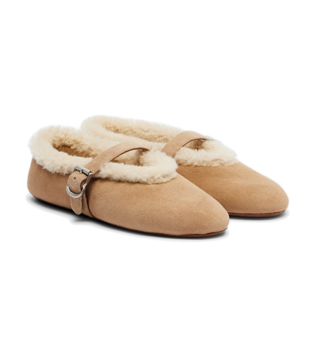 alaia-shearling-lined-suede-ballet-flats-beige.jpg Alaïa Shearling-Lined Suede Ballet Flats – Beige