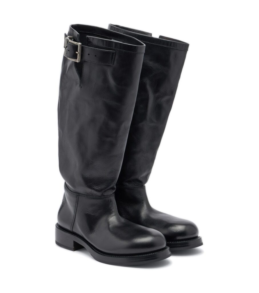 Balenciaga Leather Biker Boots – Black