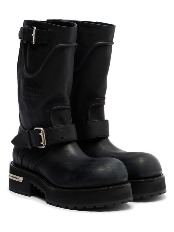 Balenciaga Venom Leather Combat Boots – Black