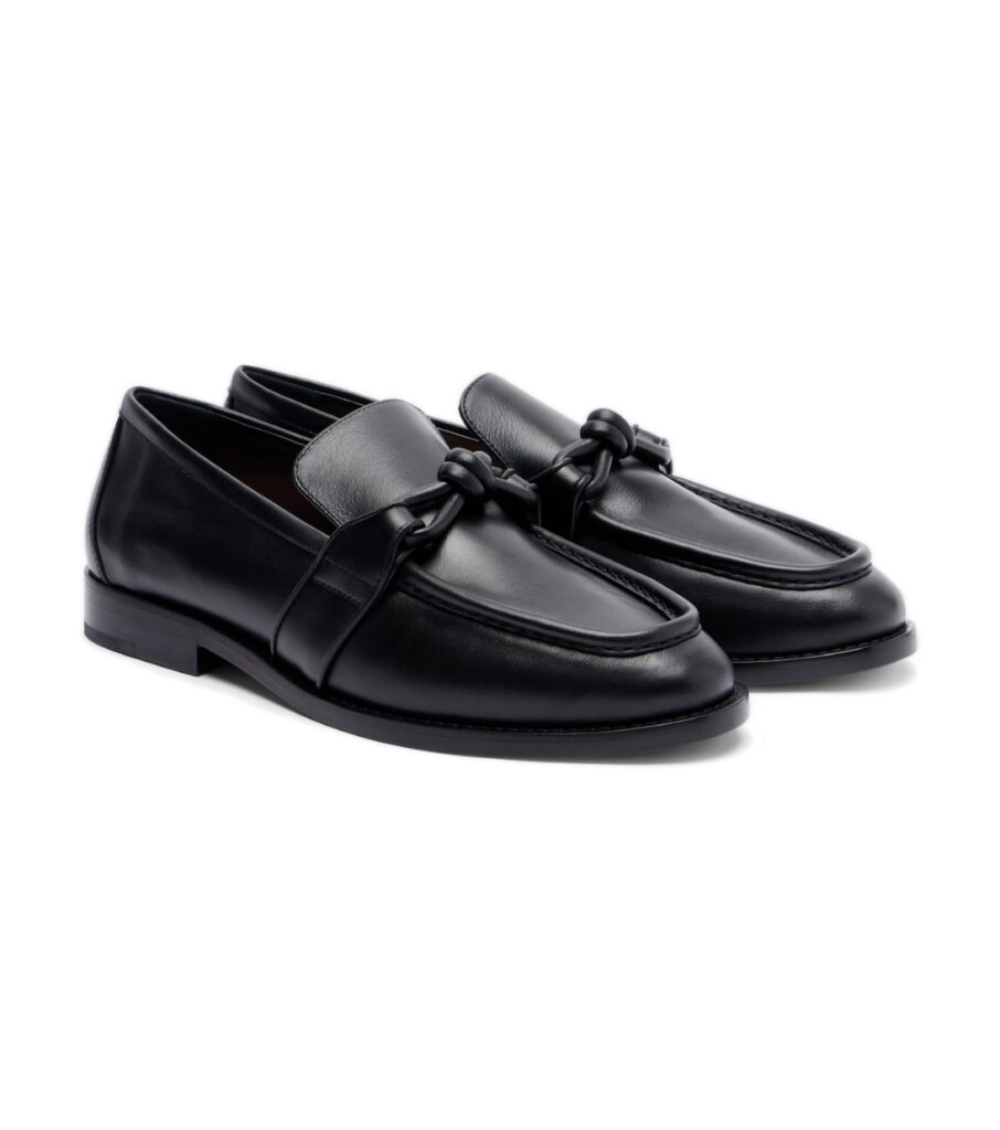 Bottega Veneta Astaire Knot Leather Loafers – Black