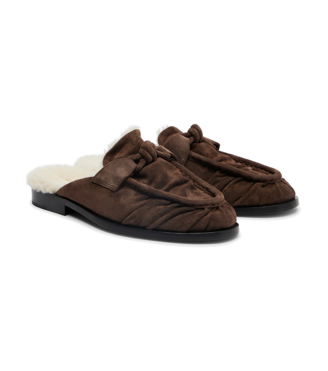 bottega-veneta-astaire-shearling-trimmed-suede-loafers-brown.jpg Bottega Veneta Astaire Shearling-Trimmed Suede Loafers – Brown
