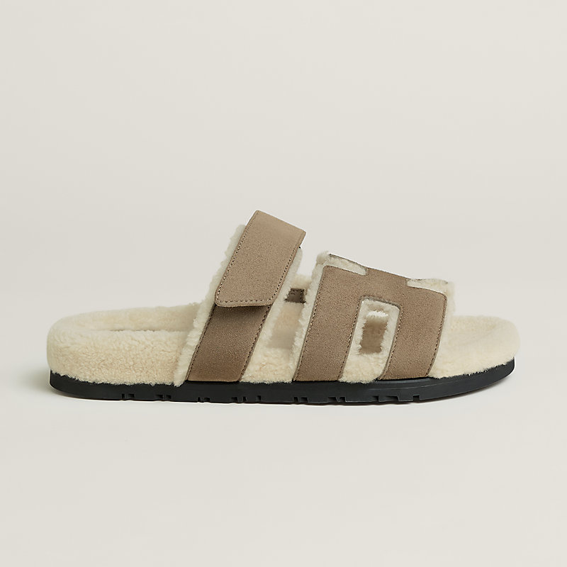 Hermès Chypre Sandal – Étoupe / Écru 2