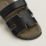 Hermès Chypre Sandal Men – Noir / Étoupe 4