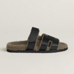 Hermès Chypre Sandal Men – Noir / Étoupe 2