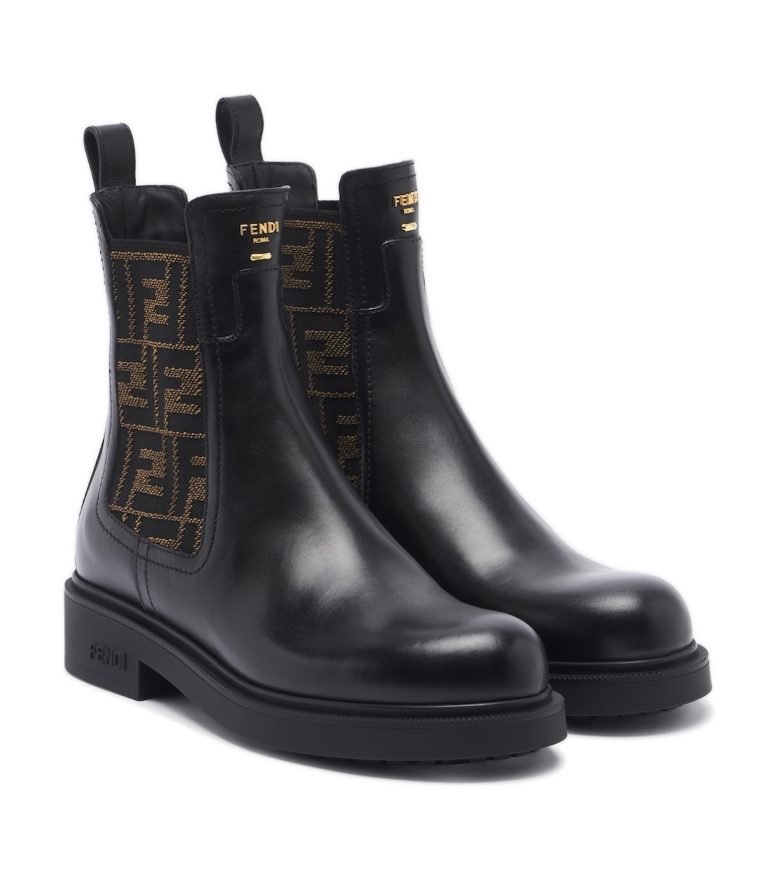 fendi-commando-ff-zucca-leather-chelsea-boots-black.jpg Fendi Commando FF Zucca Leather Chelsea Boots – Black