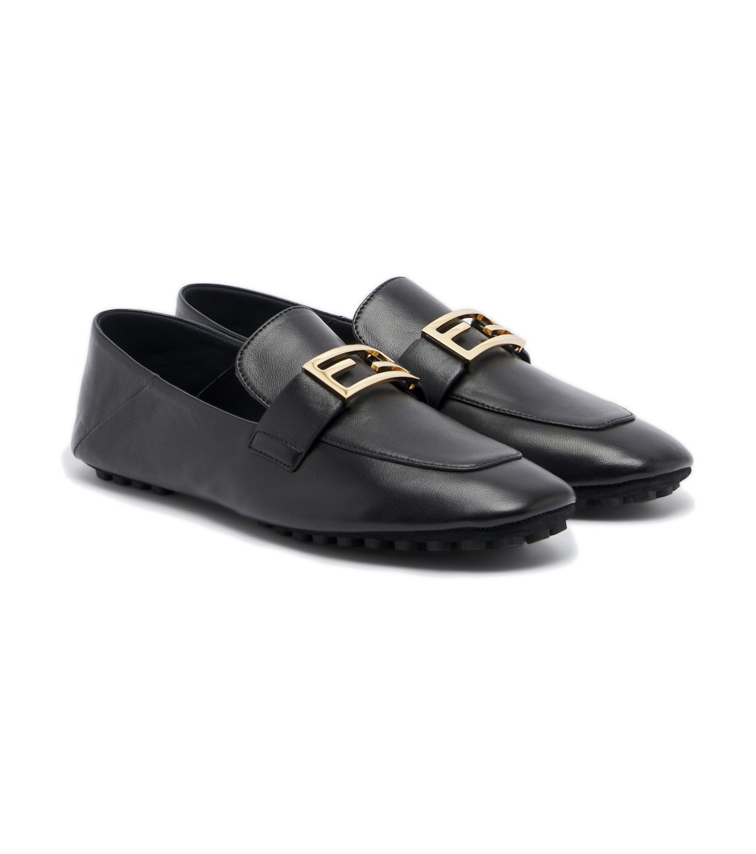 fendi-tube-leather-driving-shoes-black.jpg Fendi Tube Leather Driving Shoes – Black