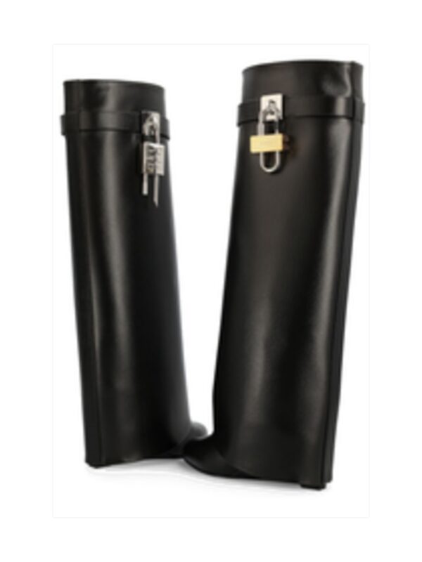 Givenchy Shark Lock Leather Boots – Black