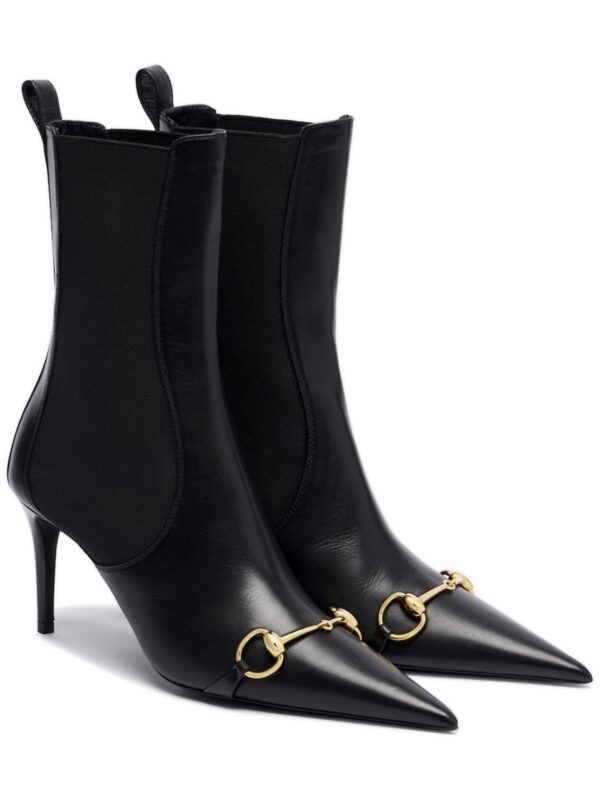 Gucci Donna Horsebit Leather Ankle Boots – Black