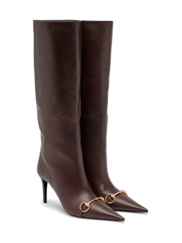 Gucci Donna Horsebit Leather Knee-High Boots – Brown