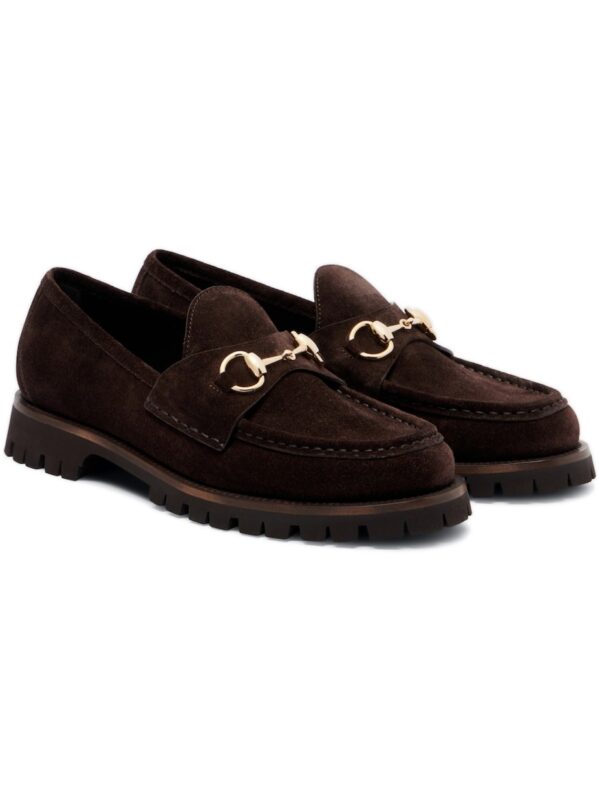 Gucci Sylke Horsebit Suede Loafers – Brown