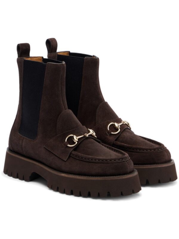 Gucci Sylke Suede Chelsea Boots – Brown