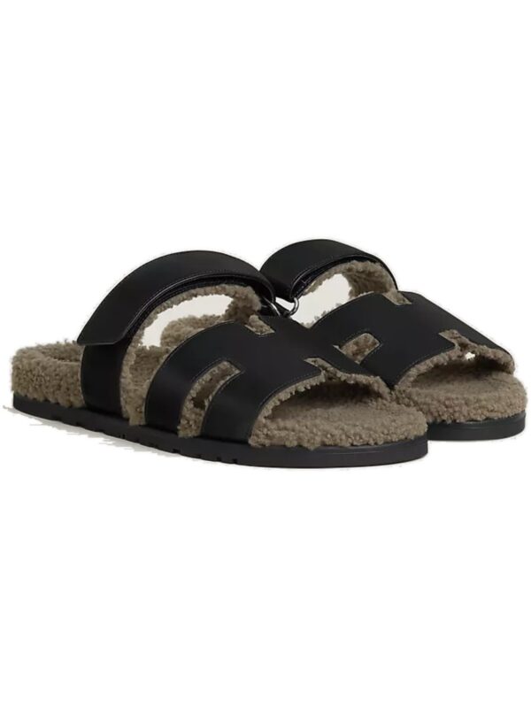 Hermès Chypre Sandal Men – Noir / Étoupe