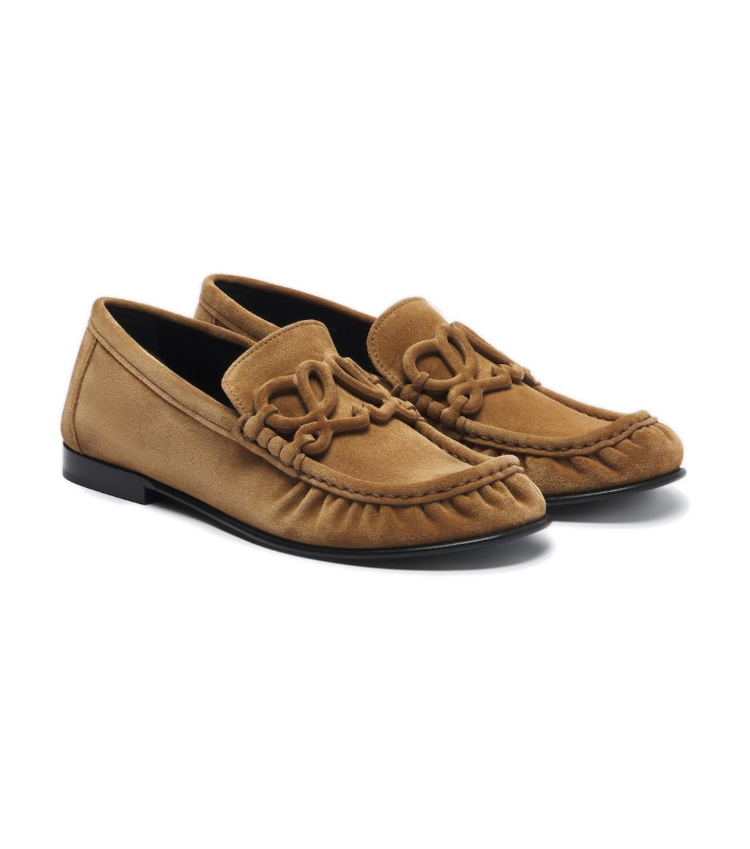 loewe-double-l-suede-loafers-caramel.jpg Loewe Double L Suede Loafers – Caramel