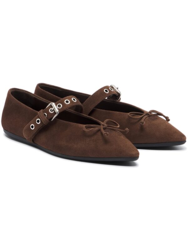 Miu Miu Suede Ballet Flats – Brown