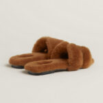 Hermès Oran Shearling Sandal – Gold 3