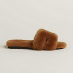 Hermès Oran Shearling Sandal – Gold 2