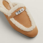 Hermès Oz Shearling Mule – Miel / Écru 4