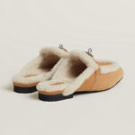 Hermès Oz Shearling Mule – Miel / Écru 3