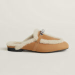 Hermès Oz Shearling Mule – Miel / Écru 2