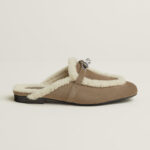 Hermès Oz Shearling Mule – Étoupe / Écru 2