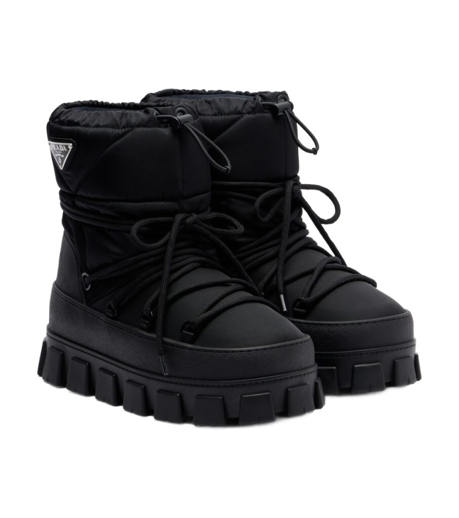 Prada Re-Nylon Gabardine Snow Boots – Black