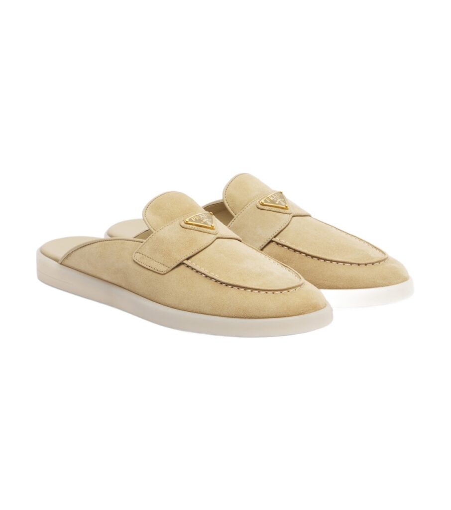 Prada Suede Mules – Beige