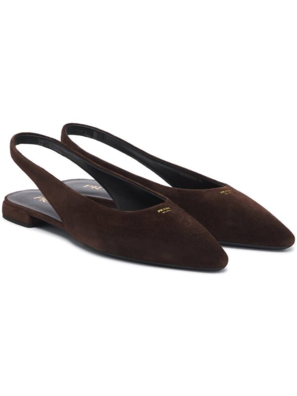 Prada Suede Slingback Ballet Flats – Brown