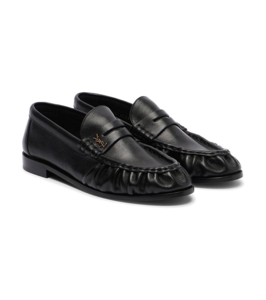 Saint Laurent Le Loafer Leather Penny Loafers – Black